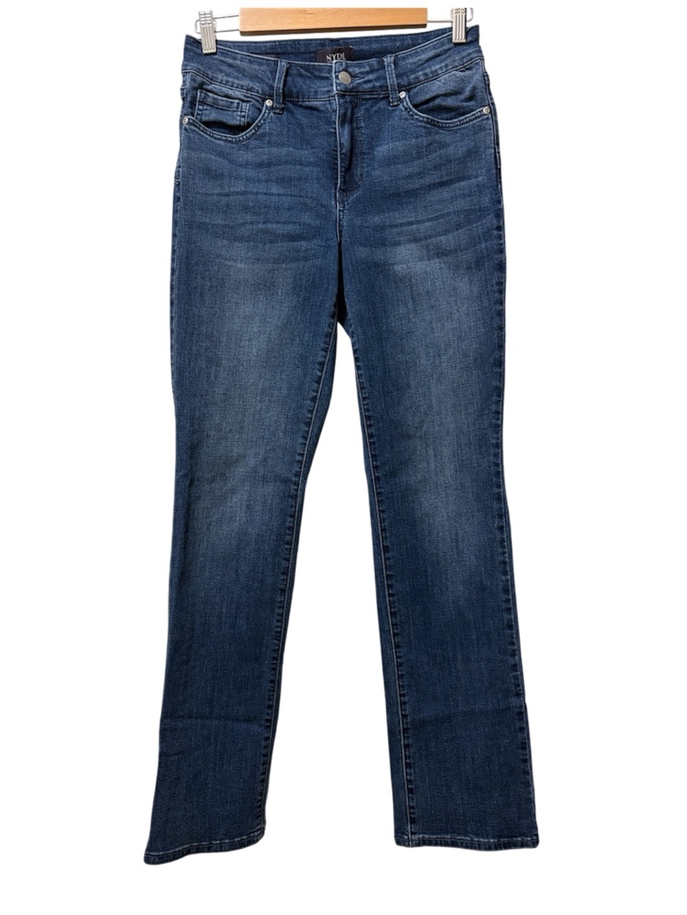 NYDJ Cool Embrace Med Wash Mid Rise Straight Leg Jeans Size 6